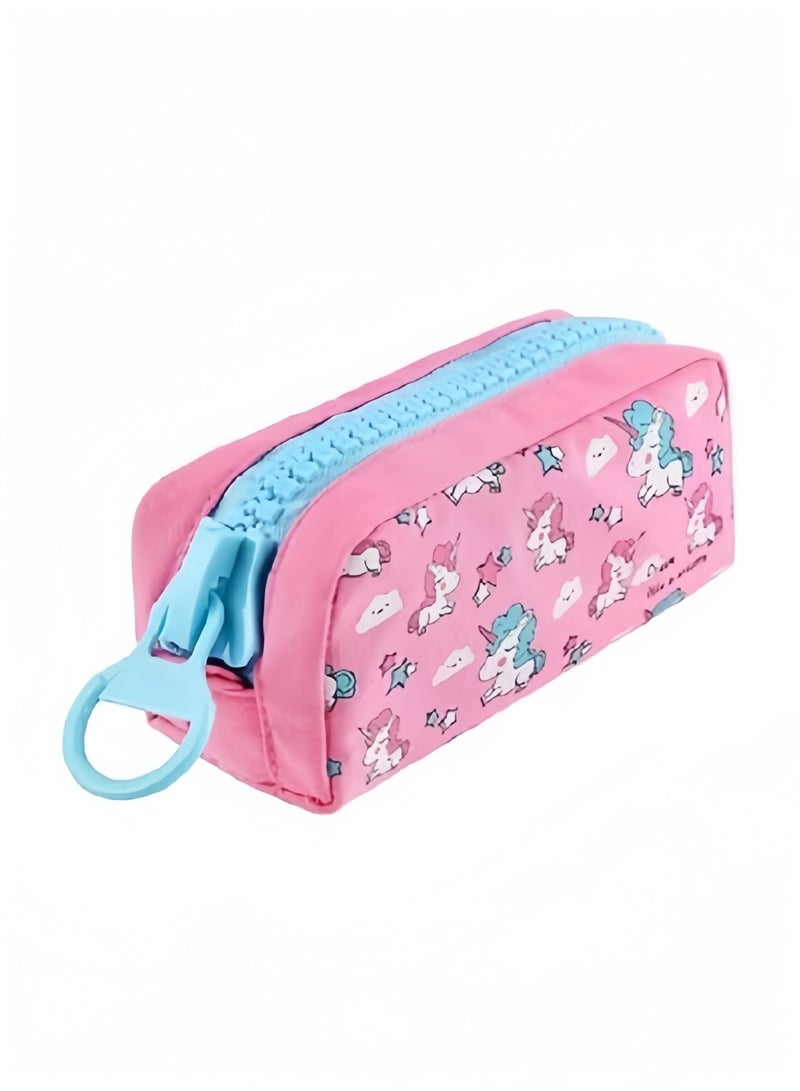 Student Pencil Box, Canvas Storage Bags, Unicorn Design Pencil Case, Pen Bag, Suitable for Students of Any Grade - Image 1